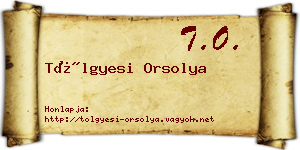 Tölgyesi Orsolya névjegykártya